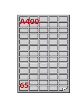 Etichette Adesive Markin - A4 - 38,1x21,2 mm - A/400 - 220LSA400 (Argento Conf. 100)