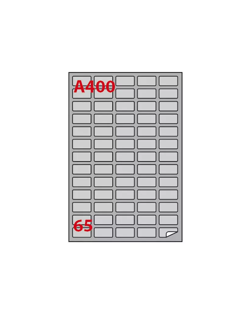 Etichette Adesive Markin - A4 - 38,1x21,2 mm - A/400 - 220LSA400 (Argento Conf. 100)