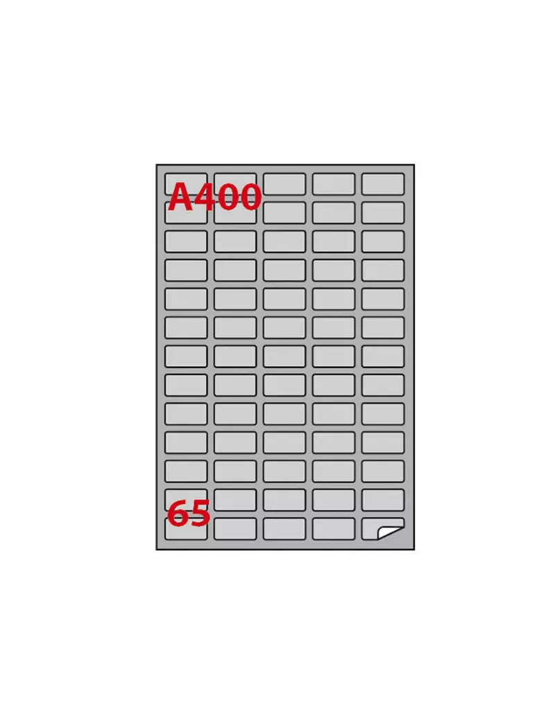 Etichette Adesive Markin - A4 - 38,1x21,2 mm - A/400 - 220LSA400 (Argento Conf. 100) Etichette Adesive Markin - A4 - 38,1x21,2 mm - A/400 - 220LSA400 (Argento Conf. 100)