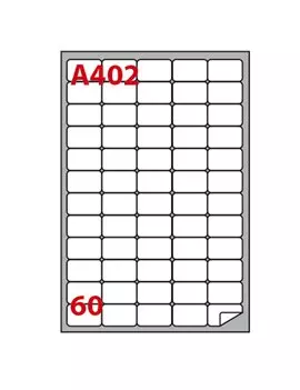 Etichette Adesive Markin con Angoli Arrotondati - A4 - 37,5x23,5 mm - A/402 - 210A402 (Bianco Conf. 100)