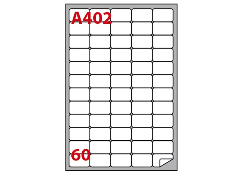 Etichette Adesive Markin con Angoli Arrotondati - A4 - 37,5x23,5 mm - A/402 - 210A402 (Bianco Conf. 100)