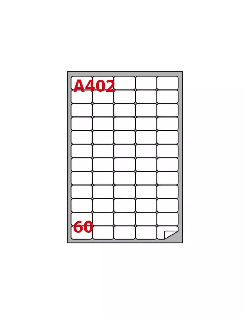 Etichette Adesive Markin con Angoli Arrotondati - A4 - 37,5x23,5 mm - A/402 - 210A402 (Bianco Conf. 100)