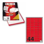 Etichette Adesive Markin con Angoli Arrotondati - A4 - 47,5x25,5 mm - A/406 - X210A406F-RO (Rosso Fluo Conf. 100)