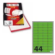 Etichette Adesive Markin con Angoli Arrotondati - A4 - 47,5x25,5 mm - A/406 - X210A406F-VE (Verde Fluo Conf. 100)