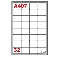 Etichette Adesive Markin con Angoli Arrotondati - A4 - 47,5x35 mm - A/407 - 210A407 (Bianco Conf. 100)