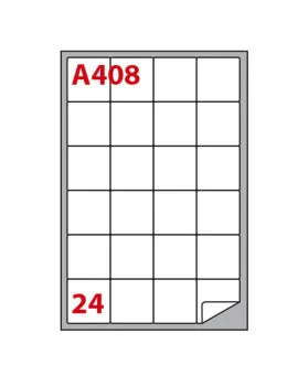 Etichette Adesive Markin con Angoli Arrotondati - A4 - 47,5x46,5 mm - A/408 - 210A408 (Bianco Conf. 100)