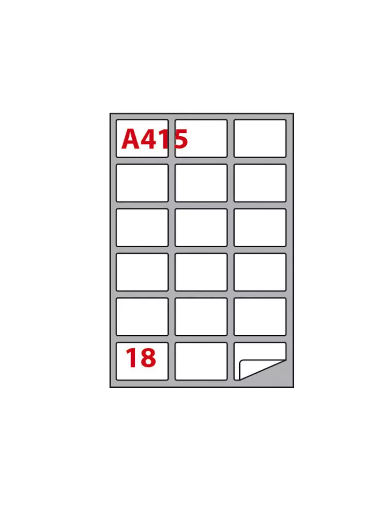 Etichette Adesive Markin - A4 - 63,5x46,6 mm - A/415 - 210A415 (Bianco Conf. 100)