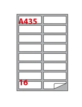 Etichette Adesive Markin - A4 - 99,1x34 mm - A/435 - 210A435 (Bianco Conf. 100)