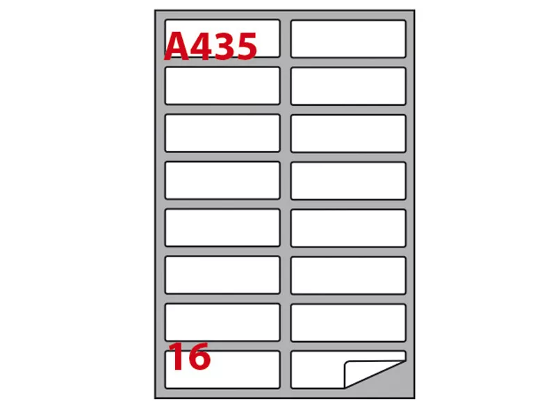 Etichette Adesive Markin - A4 - 99,1x34 mm - A/435 - 210A435 (Bianco Conf. 100)