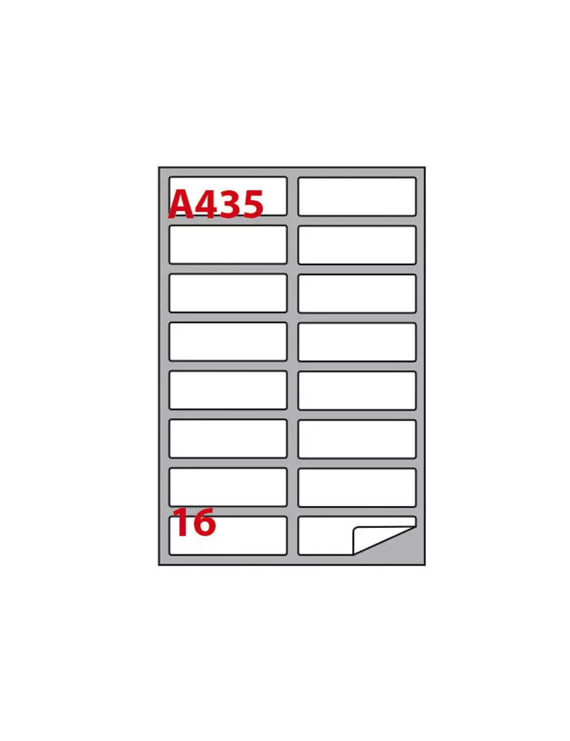 Etichette Adesive Markin - A4 - 99,1x34 mm - A/435 - 210A435 (Bianco Conf. 100)