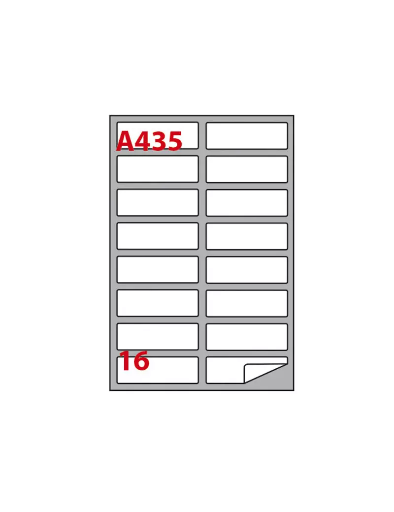 Etichette Adesive Markin - A4 - 99,1x34 mm - A/435 - 210A435 (Bianco Conf. 100) Etichette Adesive Markin - A4 - 99,1x34 mm - A/435 - 210A435 (Bianco Conf. 100)