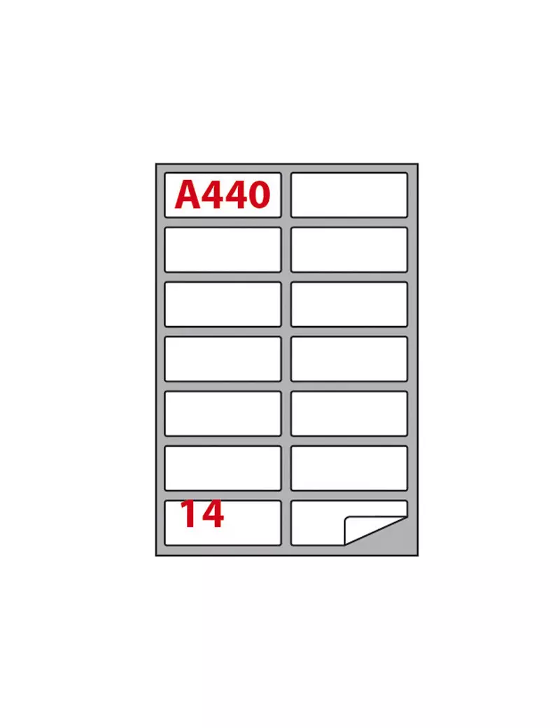 Etichette Adesive Markin - A4 - 99,1x38,1 mm - A/440 - 210A440 (Bianco Conf. 100)