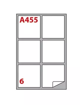 Etichette Adesive Markin con Angoli Arrotondati - A4 - 99,1x93,1 mm - A/455 - 210A455 (Bianco Conf. 100)