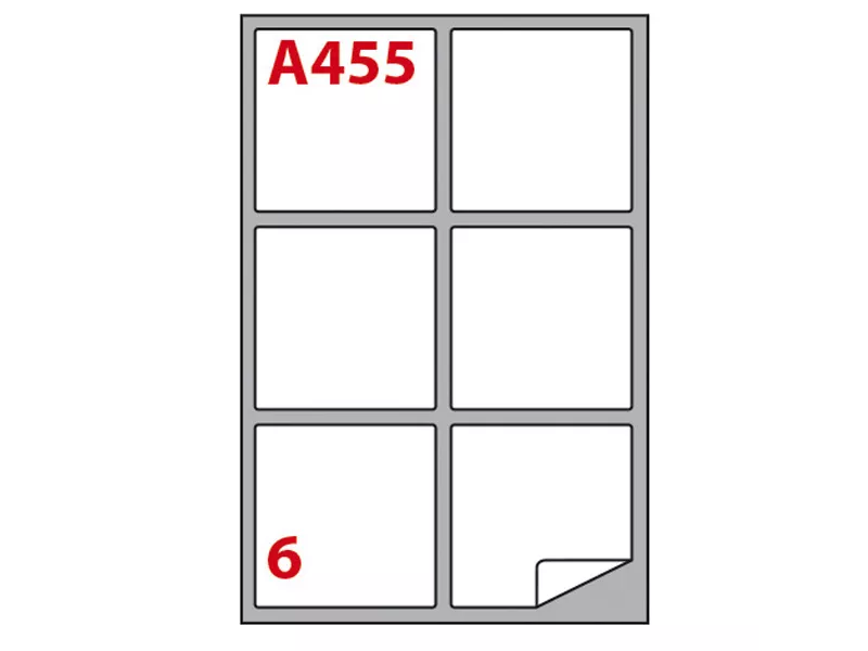 Etichette Adesive Markin con Angoli Arrotondati - A4 - 99,1x93,1 mm - A/455 - 210A455 (Bianco Conf. 100)