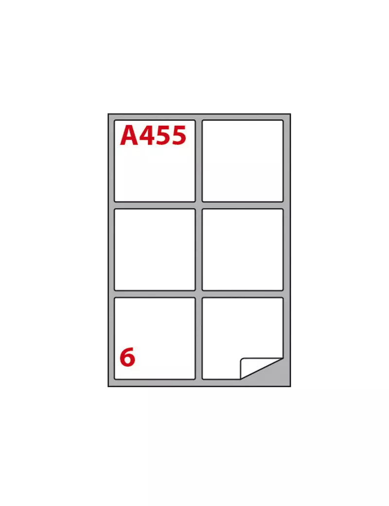 Etichette Adesive Markin con Angoli Arrotondati - A4 - 99,1x93,1 mm - A/455 - 210A455 (Bianco Conf. 100)