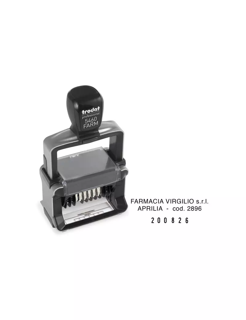 Timbro Datario Autoinchiostrante Printy 5460/Farm Trodat - 56x33 mm - 139703 (per Farmacie) Timbro Datario Autoinchiostrante Printy 5460/Farm Trodat - 56x33 mm - 139703 (per Farmacie)