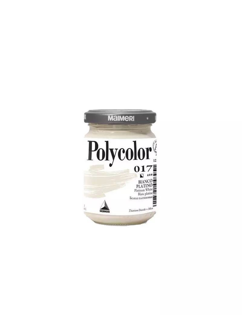 Colore Acrilico Polycolor Maimeri - 140 ml - M1220017 (Bianco Platino Conf. 3)