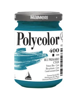 Colore Acrilico Polycolor Maimeri - 140 ml - M1220400 (Blu Primario Cyan Conf. 3)