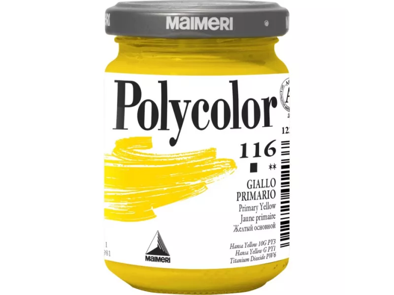 Colore Acrilico Polycolor Maimeri - 140 ml - M1220116 (Giallo Primario Conf. 3)