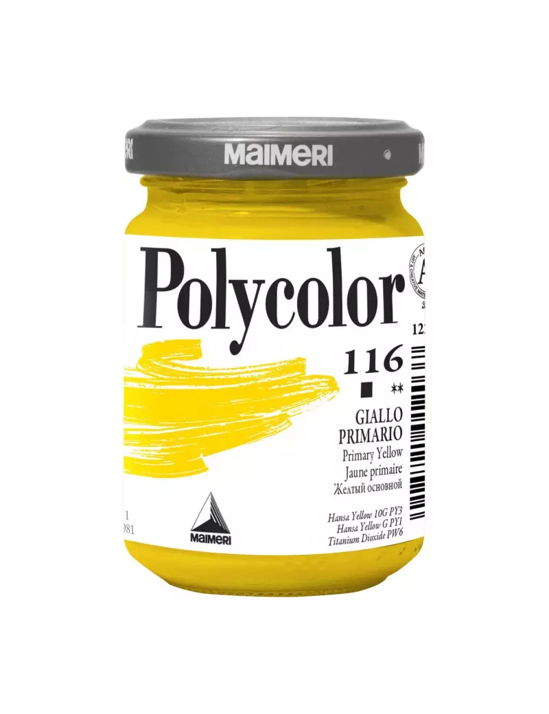 Colore Acrilico Polycolor Maimeri - 140 ml - M1220116 (Giallo Primario Conf. 3)