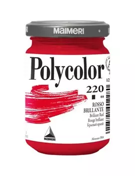 Colore Acrilico Polycolor Maimeri - 140 ml - M1220220 (Rosso Brillante Conf. 3)