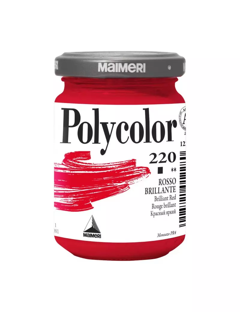 Colore Acrilico Polycolor Maimeri 140 ml M1220220 Rosso Brillante  8032810000309