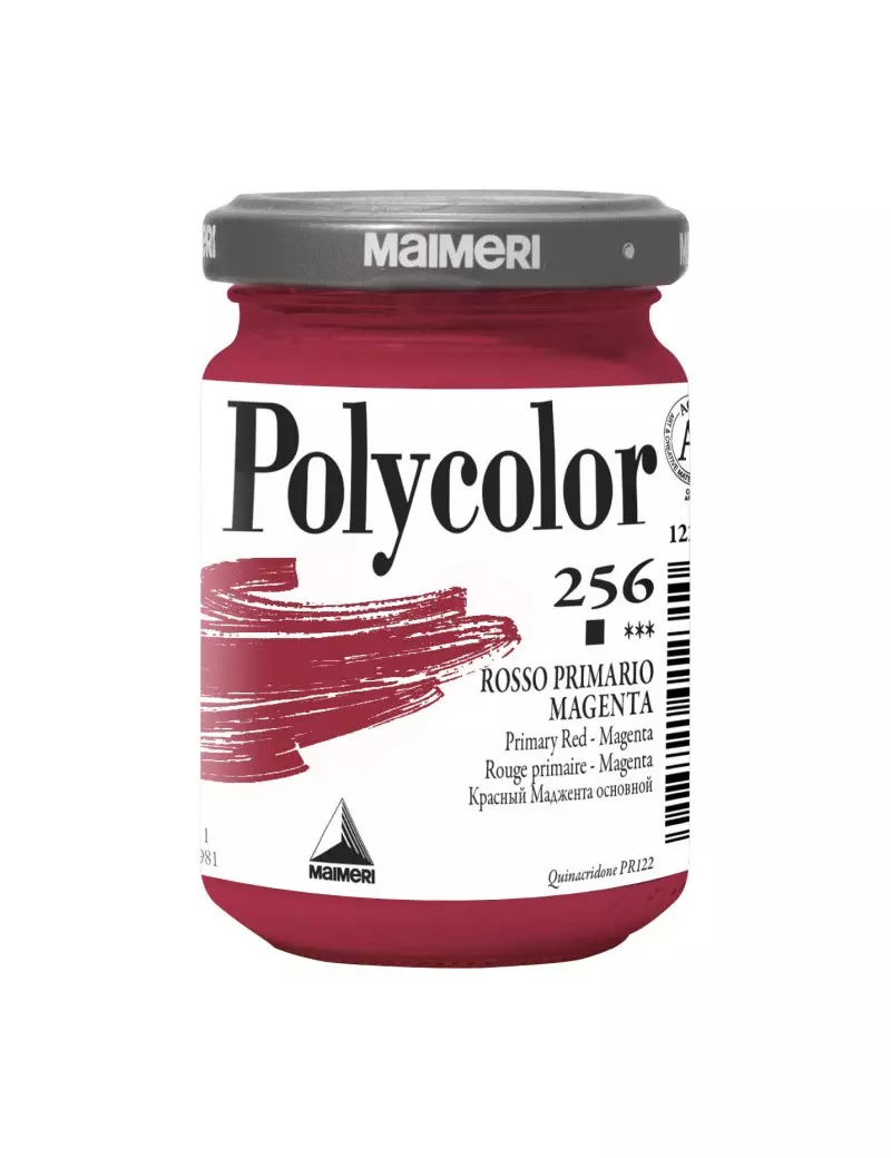 Colore Acrilico Polycolor Maimeri - 140 ml - M1220256 (Rosso Primario Magenta Conf. 3)