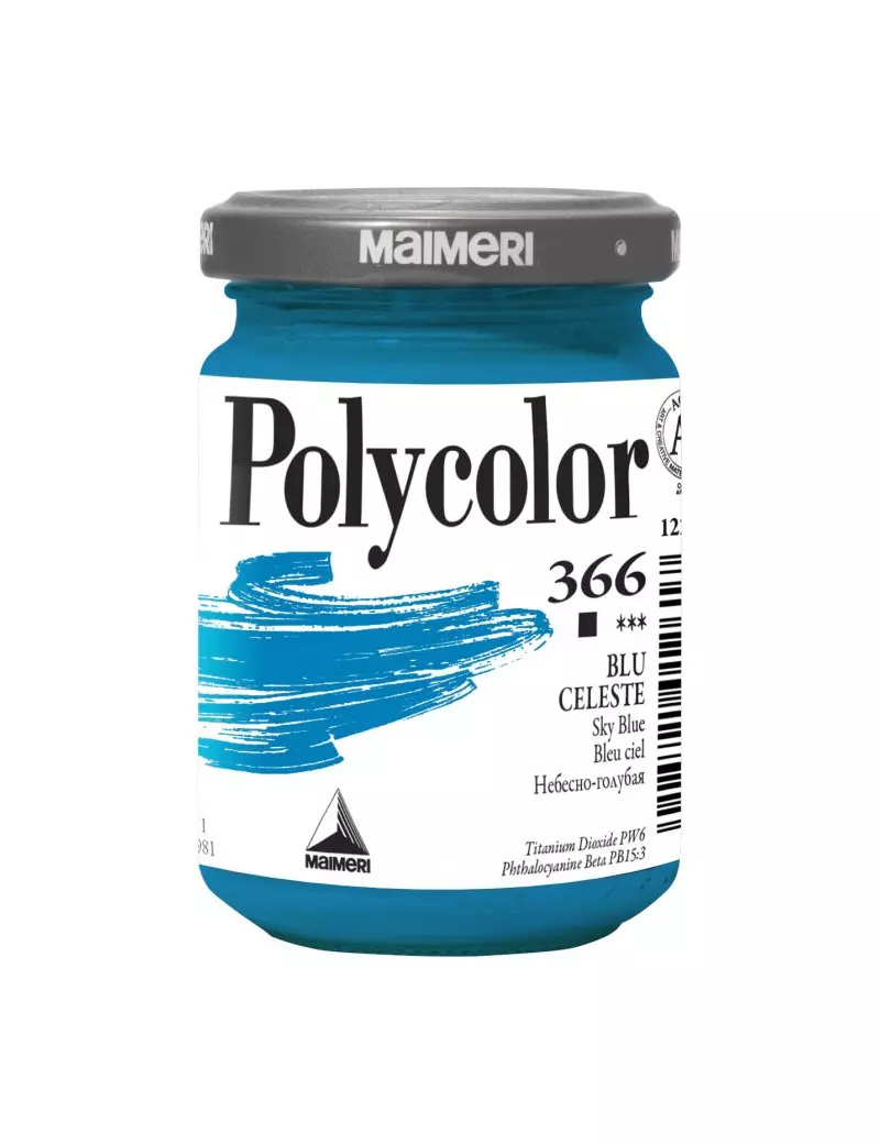 Colore Acrilico Polycolor Maimeri - 140 ml - M1220366 (Celeste Conf. 3)