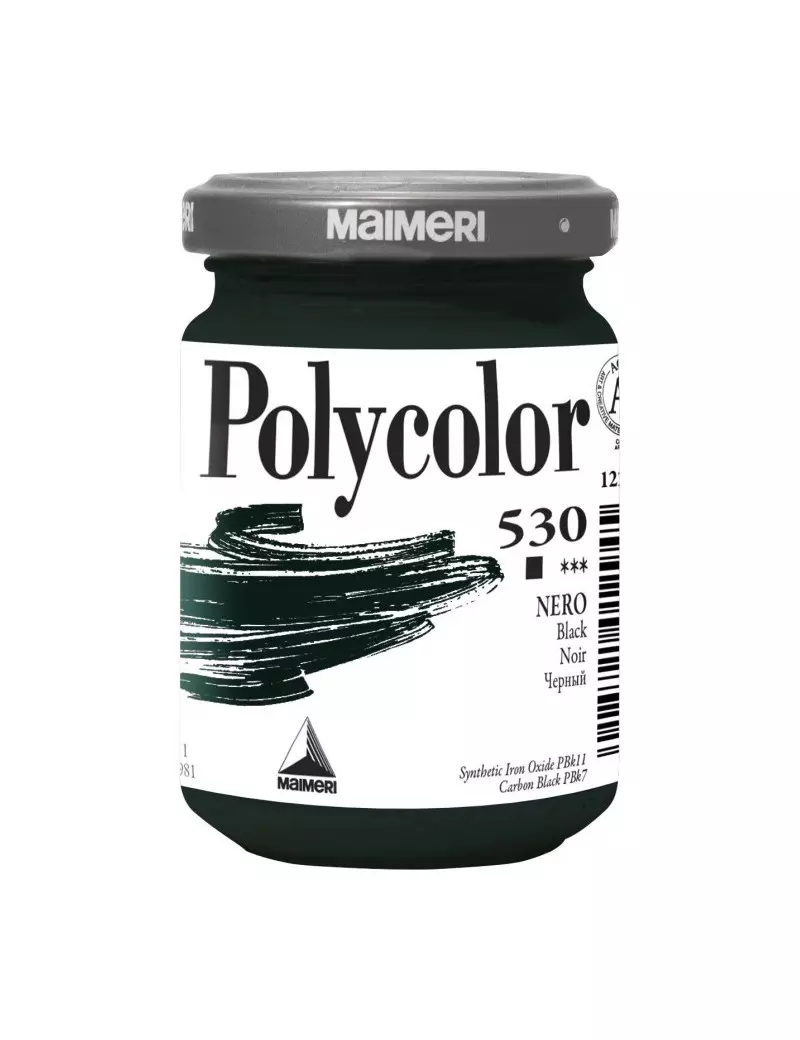 Colore Acrilico Polycolor Maimeri - 140 ml - M1220530 (Nero Conf. 3)