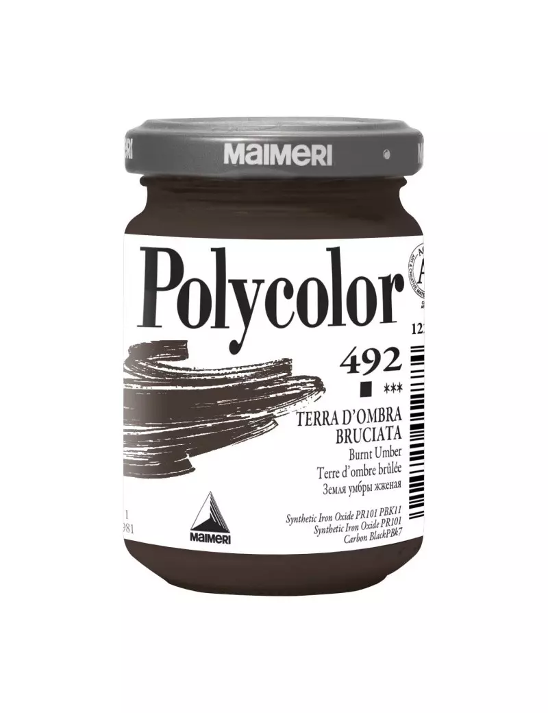 Colore Acrilico Polycolor Maimeri - 140 ml - M1220492 (Terra d'Ombra Bruciata Conf. 3)