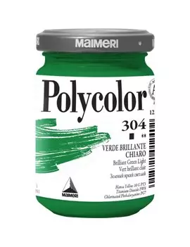 Colore Acrilico Polycolor Maimeri - 140 ml - M12204304 (Verde Brillante Chiaro Conf. 3)