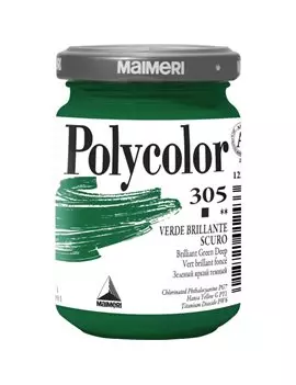 Colore Acrilico Polycolor Maimeri - 140 ml - M1220305 (Verde Brillante Scuro Conf. 3)