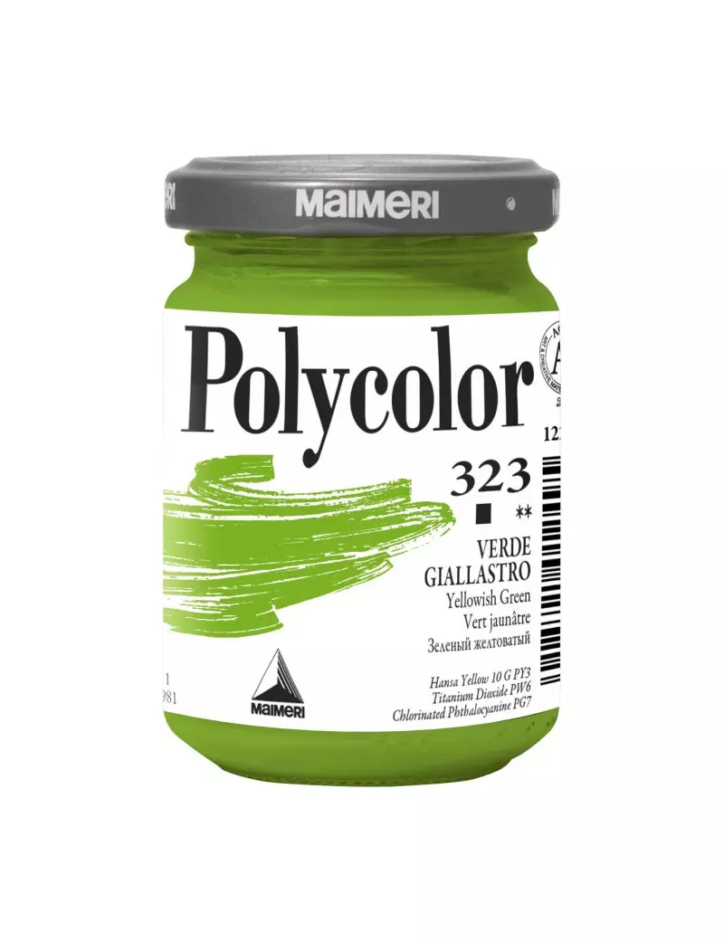 Colore Acrilico Polycolor Maimeri - 140 ml - M1220323 (Verde Giallastro Conf. 3)