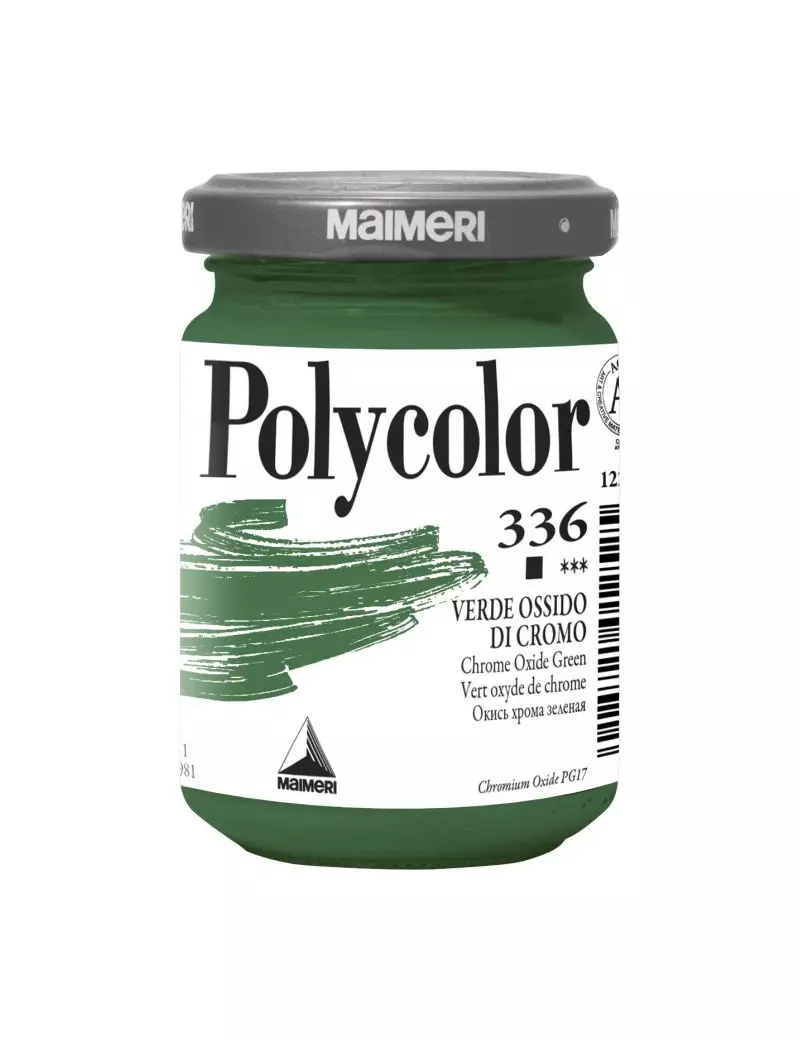 Colore Acrilico Polycolor Maimeri - 140 ml - M1220336 (Verde Ossido di Cromo Conf. 3)