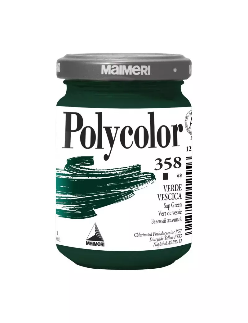 Colore Acrilico Polycolor Maimeri - 140 ml - M1220358 (Verde Vescica Conf. 3)