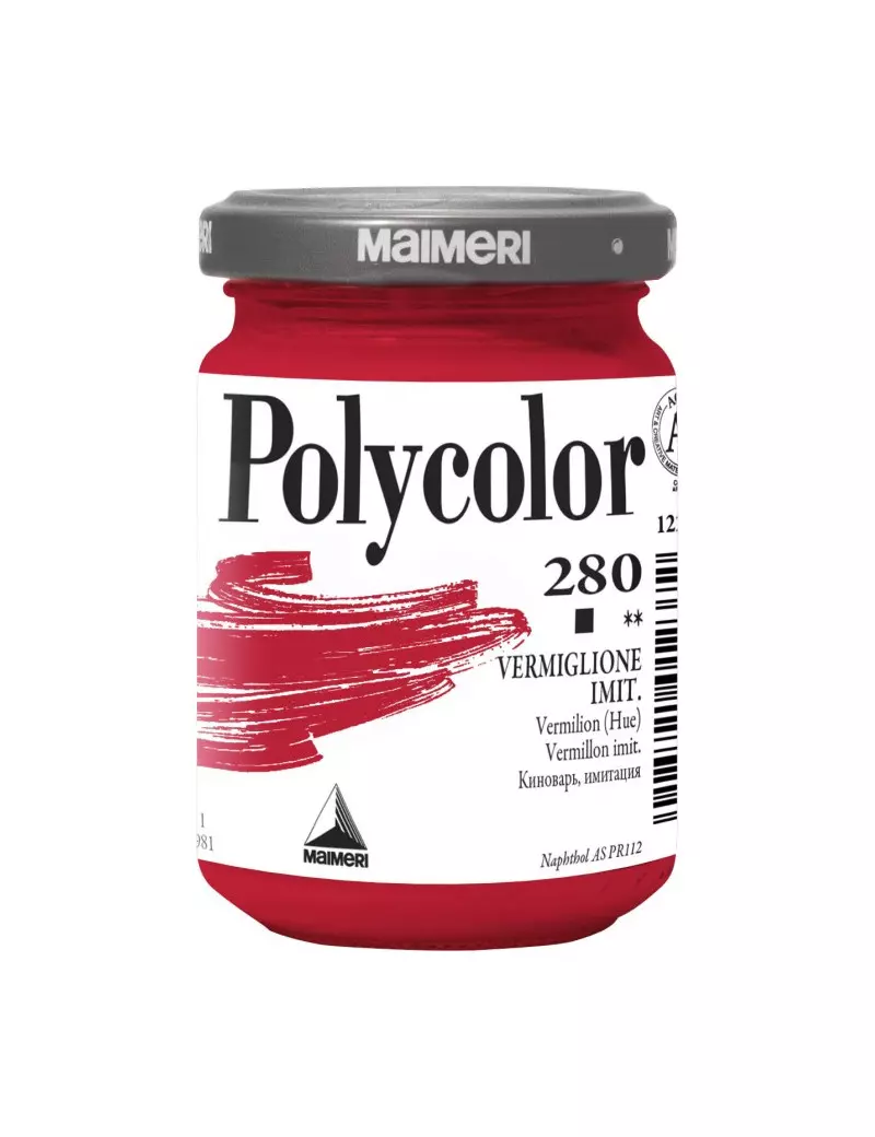 Colore Acrilico Polycolor Maimeri - 140 ml - M1220280 (Vermiglione Imitazione Conf. 3)