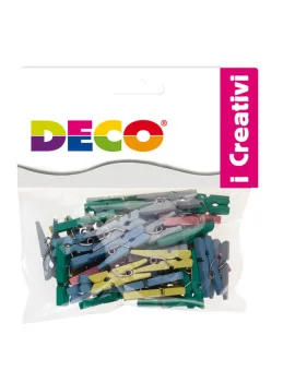 Mollette Colorate in Legno CWR - 25 mm - 12024 (Assortiti Pastello Conf. 45)