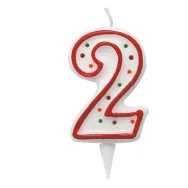 Candelina per Torta - Numero 2 (Multicolor)