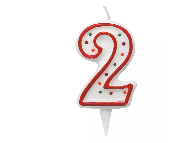 Candelina per Torta - Numero 2 (Multicolor)