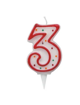Candelina per Torta - Numero 3 (Multicolor)