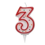 Candelina per Torta - Numero 3 (Multicolor)
