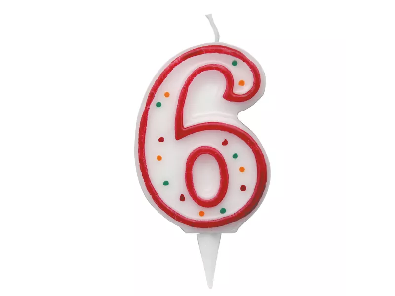 Candelina per Torta Big Party - Numero 6 - CC06036 (Multicolor)