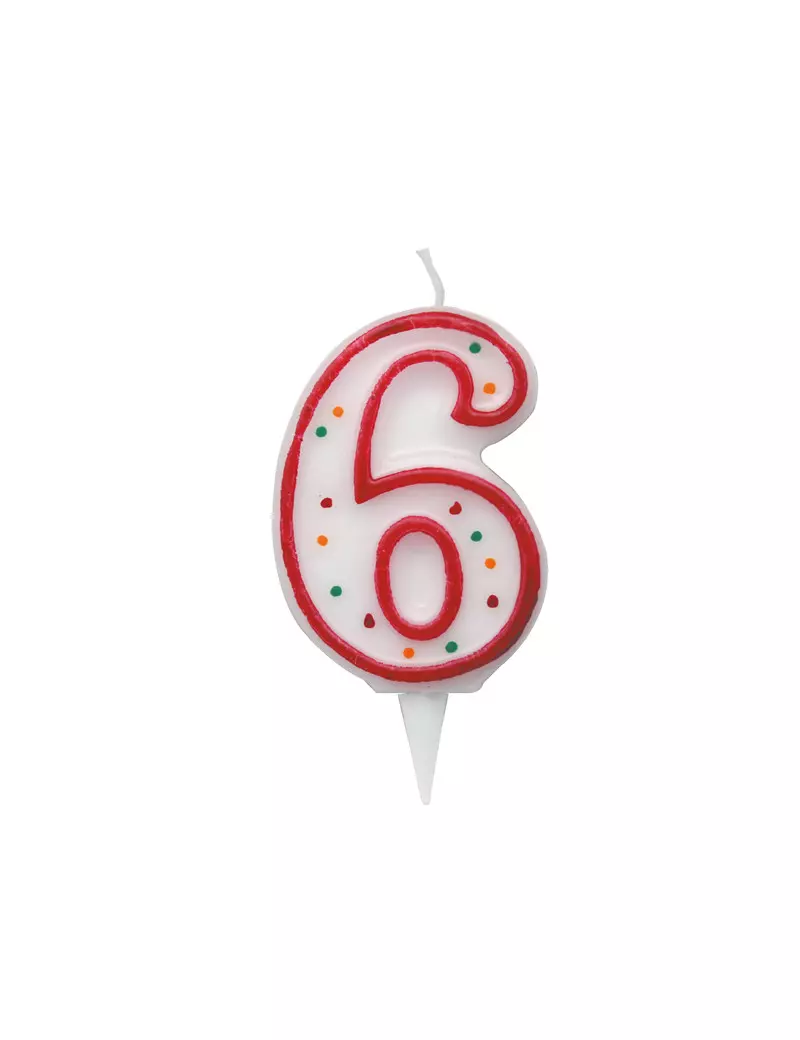 Candelina per Torta Big Party - Numero 6 - CC06036 (Multicolor) Candelina per Torta Big Party - Numero 6 - CC06036 (Multicolor)