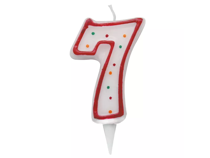 Candelina per Torta Big Party - Numero 7 - CC06037 (Multicolor)