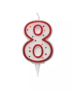 Candelina per Torta Big Party - Numero 8 - CC06038 (Multicolor)