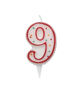 Candelina per Torta Big Party - Numero 9 - CC06039 (Multicolor)