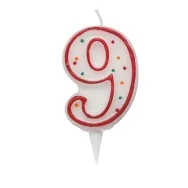 Candelina per Torta Big Party - Numero 9 - CC06039 (Multicolor)