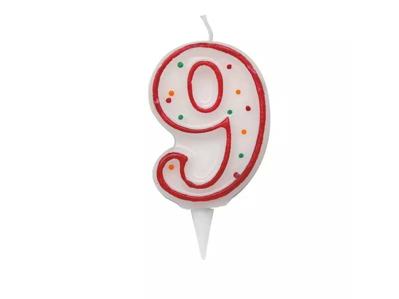 Candelina per Torta Big Party - Numero 9 - CC06039 (Multicolor)