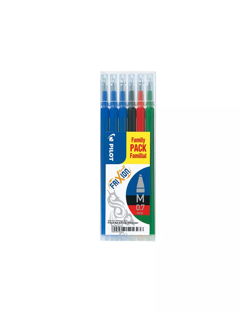 Refill per Penna Cancellabile Frixion Ball Pilot - 0,7 mm - 006649 (Assortiti Conf. 6)