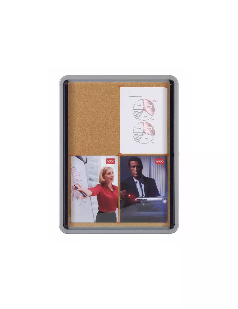 Bacheca in Sughero per Interni Nobo - 6xA4 - 81,5x67 cm - 1902562 (Alluminio) Bacheca in Sughero per Interni Nobo - 6xA4 - 81,5x67 cm - 1902562 (Alluminio)
